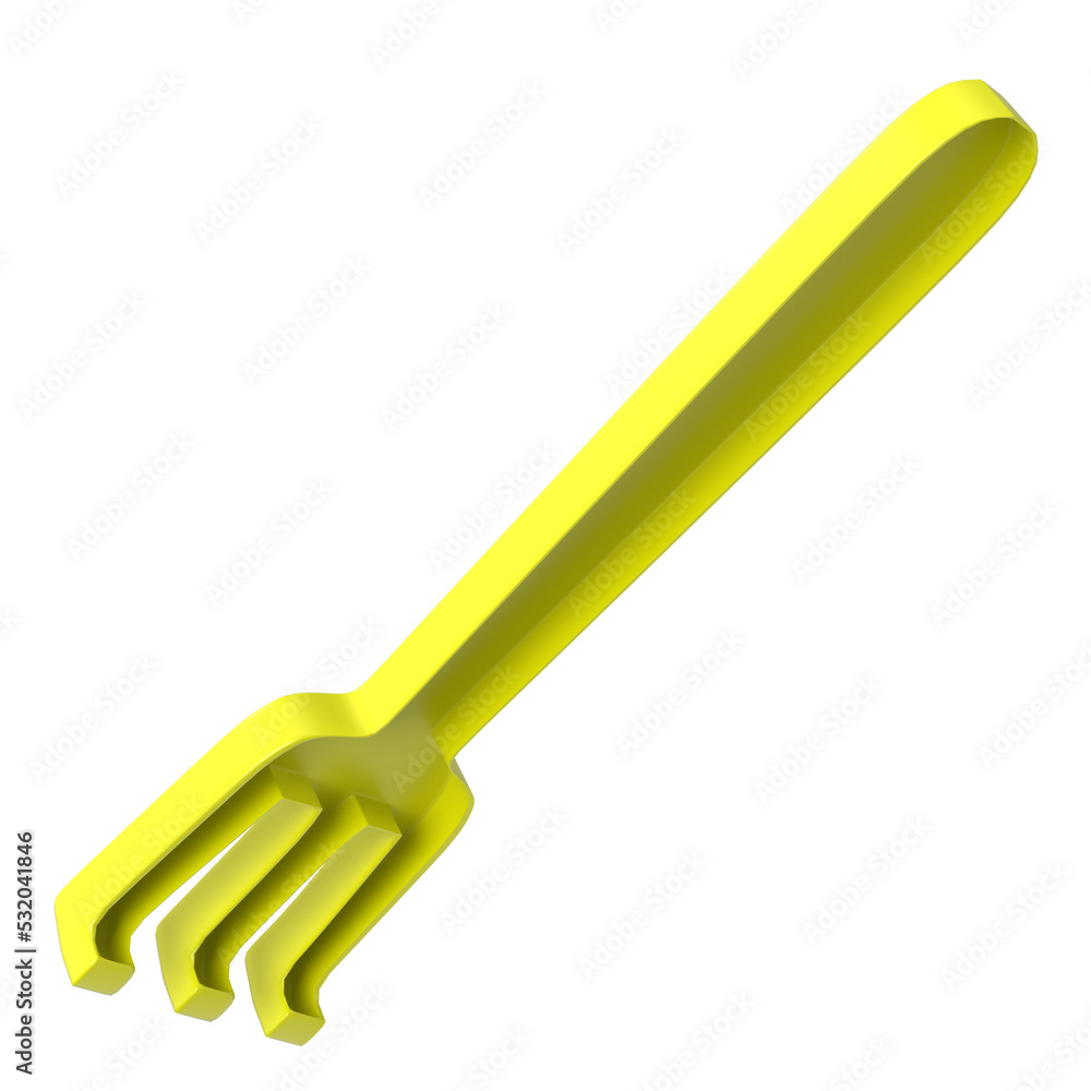 3D rendering illustration of a rake beach toy 3D rendering illustration of a rake beach toy