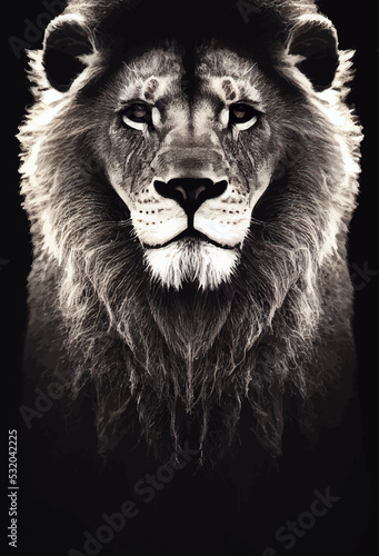 Fotografiet realistic illustration of a Lion