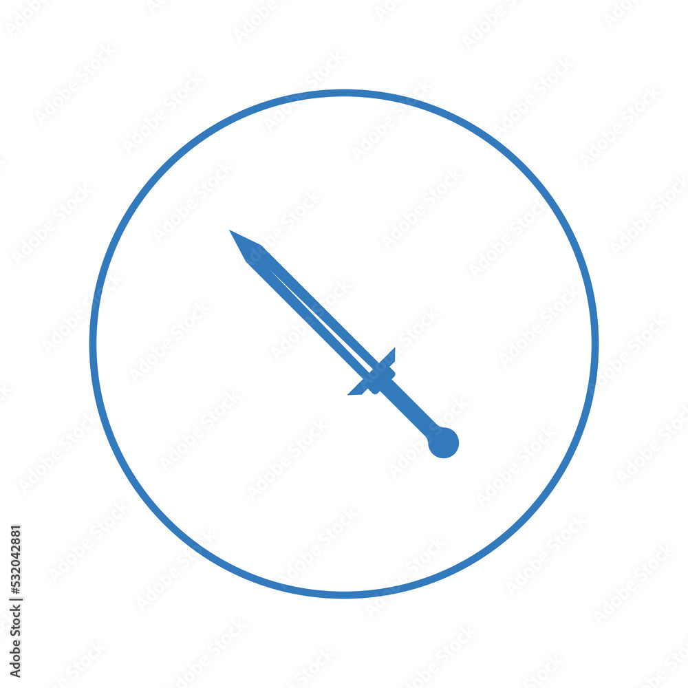 Antique fights medieval sword icon | Circle version icon |