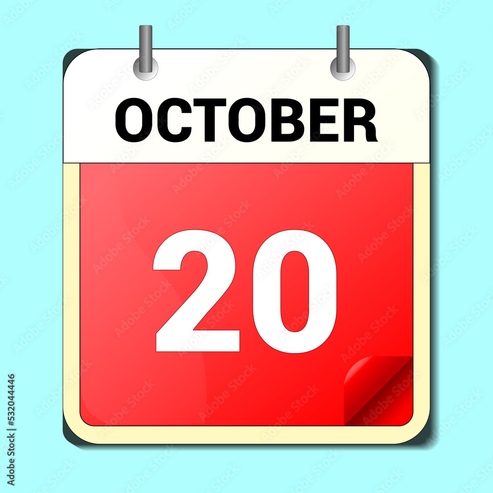 day on the calendar, vector image format, october 9 day on the calendar, vector image format, october 9