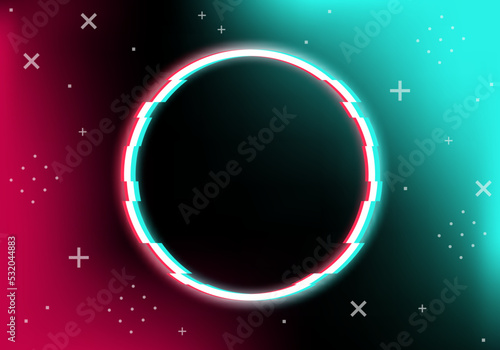 Futuristic blue red gradient vector black background.TikTok service, Tiktok background, TikTok social media. Neon rave party, vibrant colors gradient, modern wallpaper