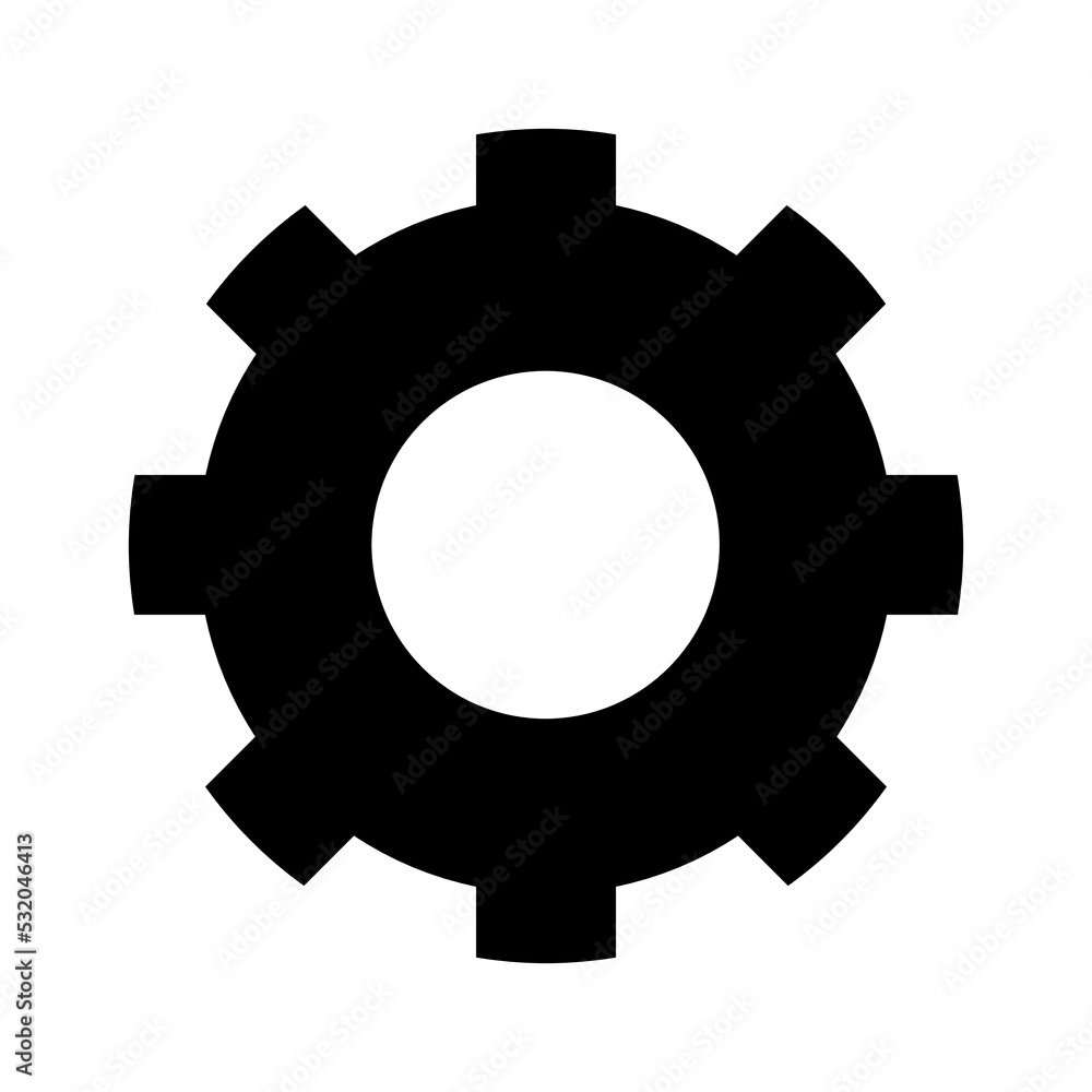 Cog icon Gear wheel symbol icon Settings wheel Vector illustration for website design UI