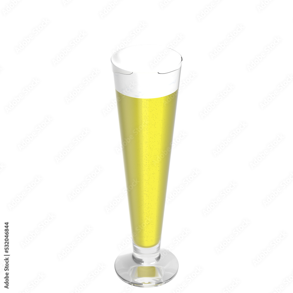 3D rendering illustration of a beer glass 3D rendering illustration of a beer glass