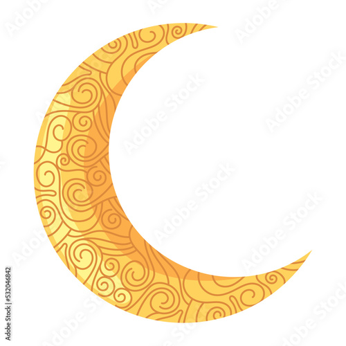 golden crescent moon