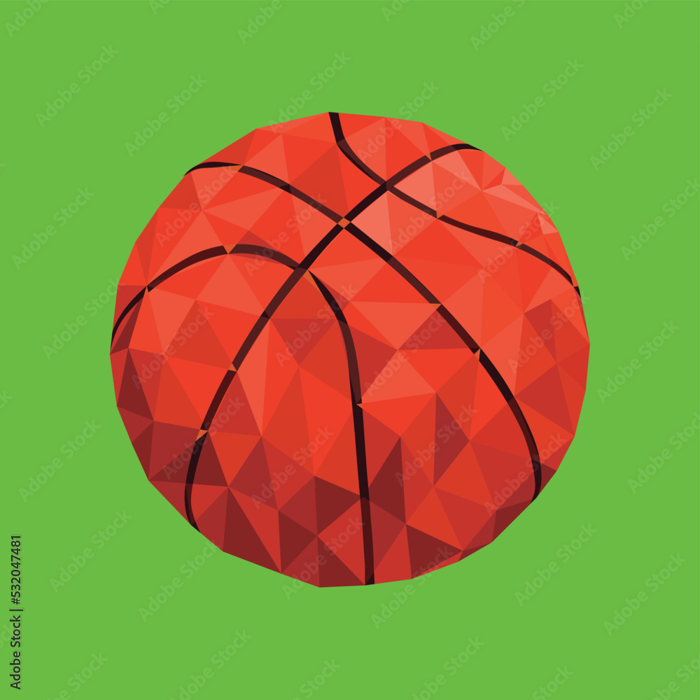 Fototapeta premium Fractal Basketball Ball in a Green Background