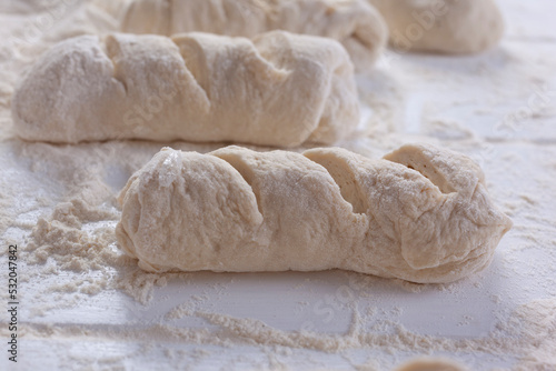 Dough preparing bread handmade