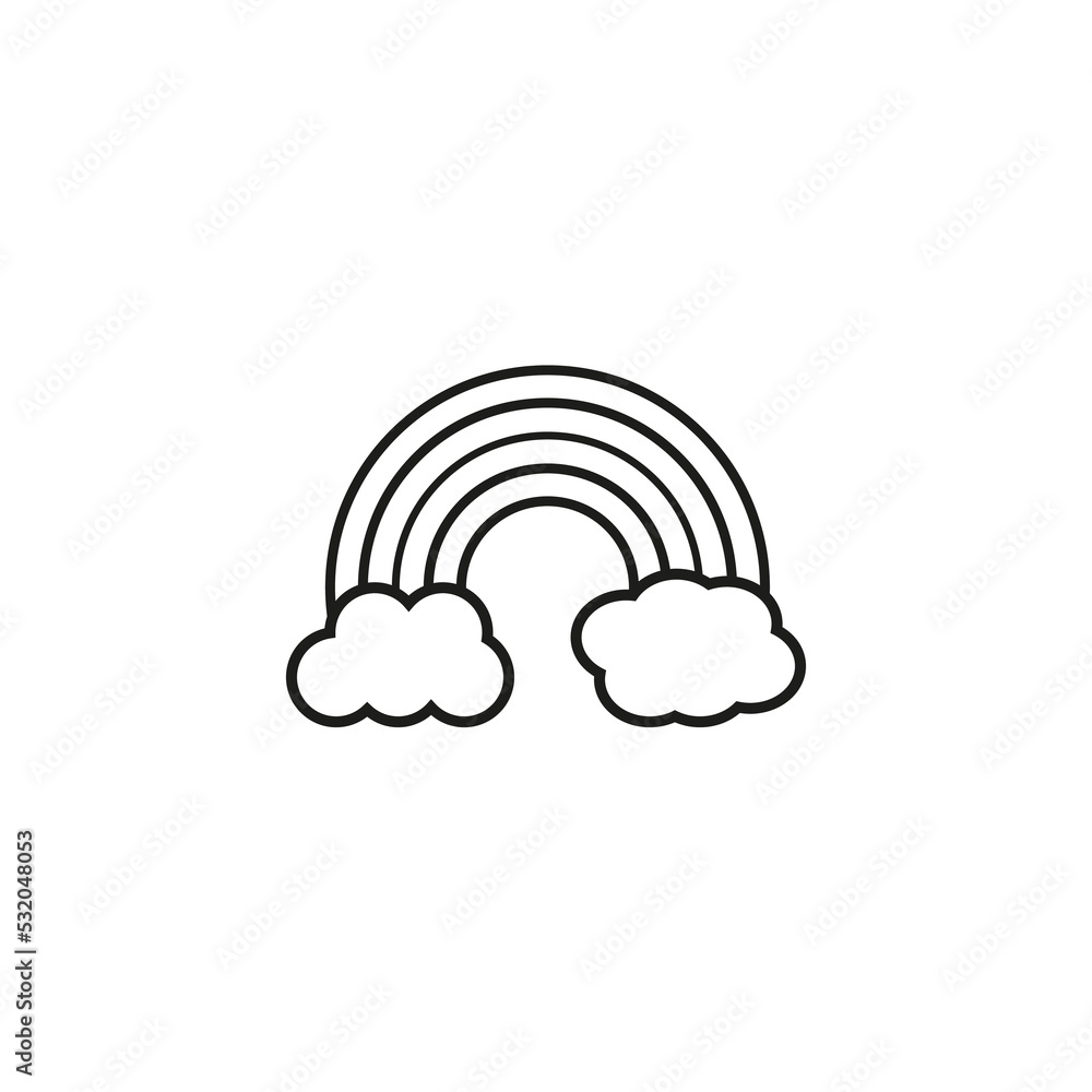 clouds rainbow icon. Space background. Wedding logo. Vector illustration. Stock image. clouds rainbow icon. Space background. Wedding logo. Vector illustration. Stock image.