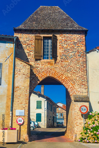 Eastern gate of Romenay, commune in Saone-et-Loire department in region of Bourgogne-Franche-Comte, France. photo