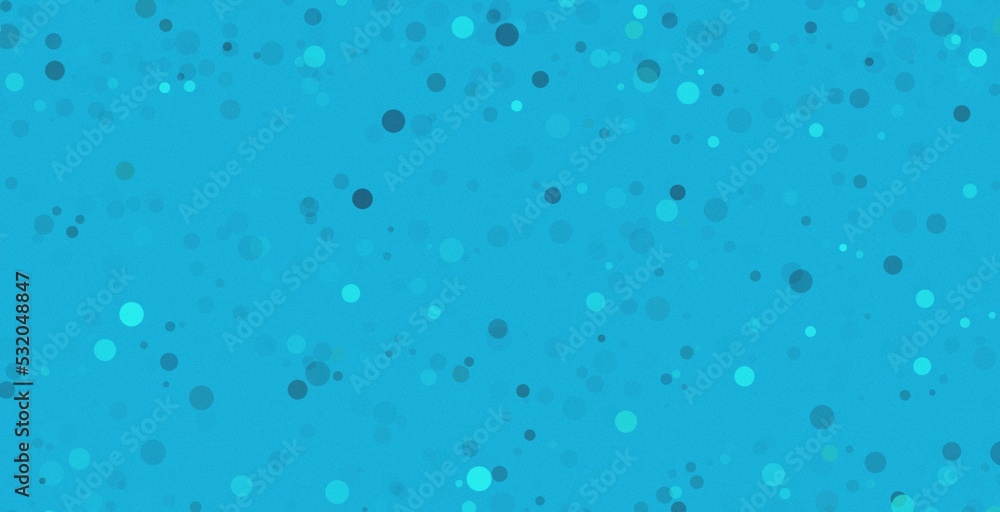 Colorful blue dots on blue background. Retro pastel tone colors. Confetti rain.