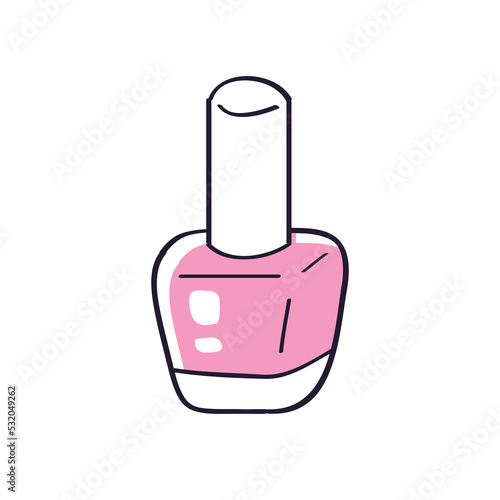 Pink nail polish bottle isolated