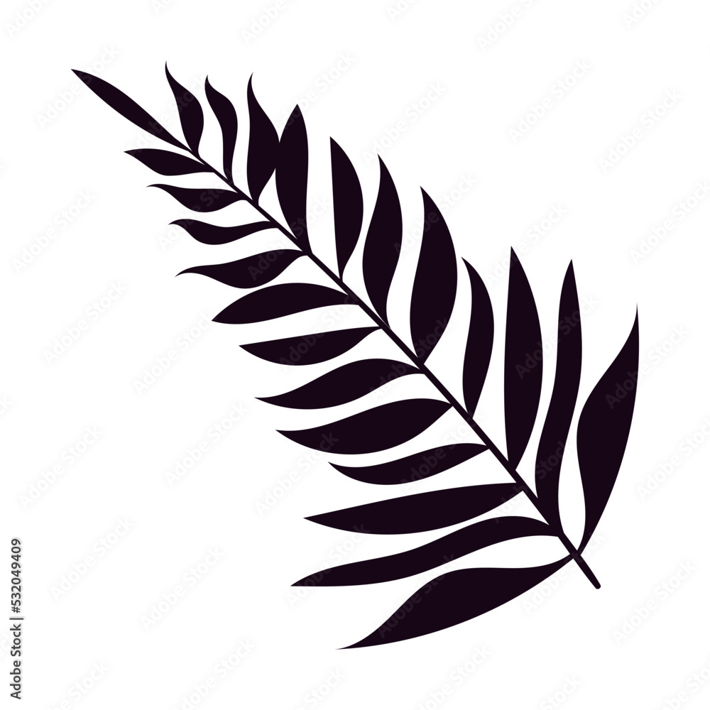 palm tropical leaf silhouette