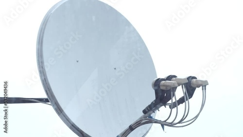 Satellite dish on the house. Internet and TV in the city