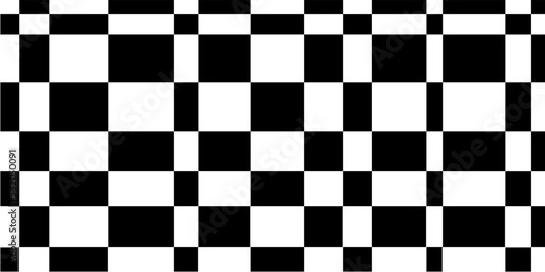 A checkerboard pattern of unequal size cells in a row. For prints, decoration, textile, digital.