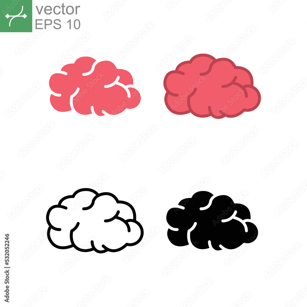 Brain inside view. line sign for mobile app, websites. Brain, mind or intelligence. Human internal organ, inner body part. Brain icon. Vector illustration. Design on white background. EPS10 Brain inside view. line sign for mobile app, websites. Brain, mind or intelligence. Human internal organ, inner body part. Brain icon. Vector illustration. Design on white background. EPS10