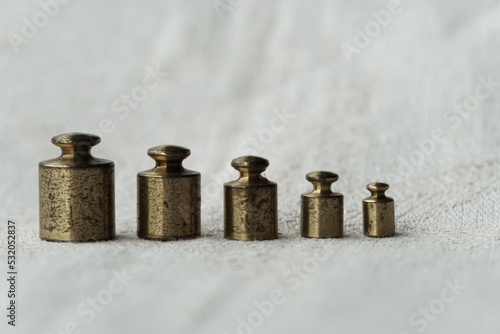 weigth scale calibration bullets on white background photo