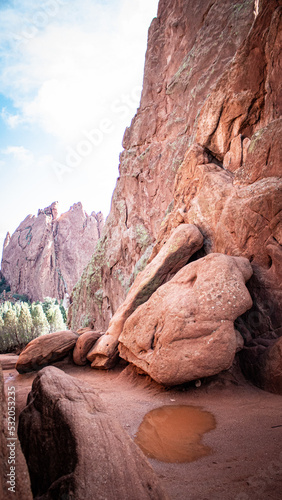 rocky cliffside with puddle - Colorado