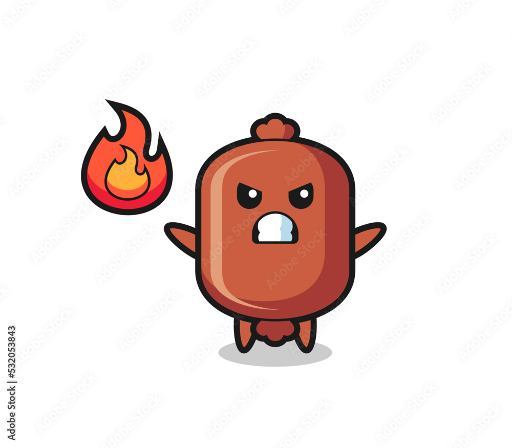Fototapeta premium sausage character cartoon with angry gesture