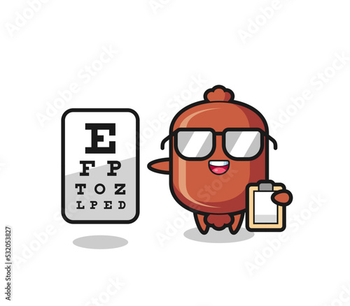 Illustration of sausage mascot as an ophthalmology © heriyusuf