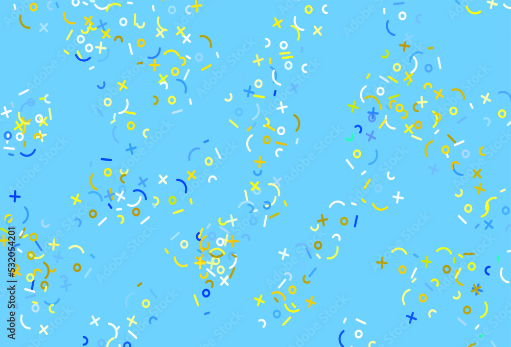 Light Blue, Yellow vector pattern with Digit symbols.