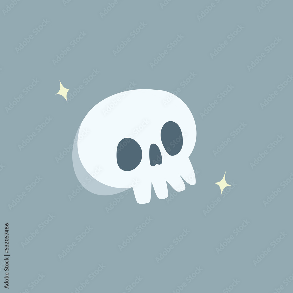 Halloween illustration skull element. Cute flat vector graphic decoration. Halloween illustration skull element. Cute flat vector graphic decoration.