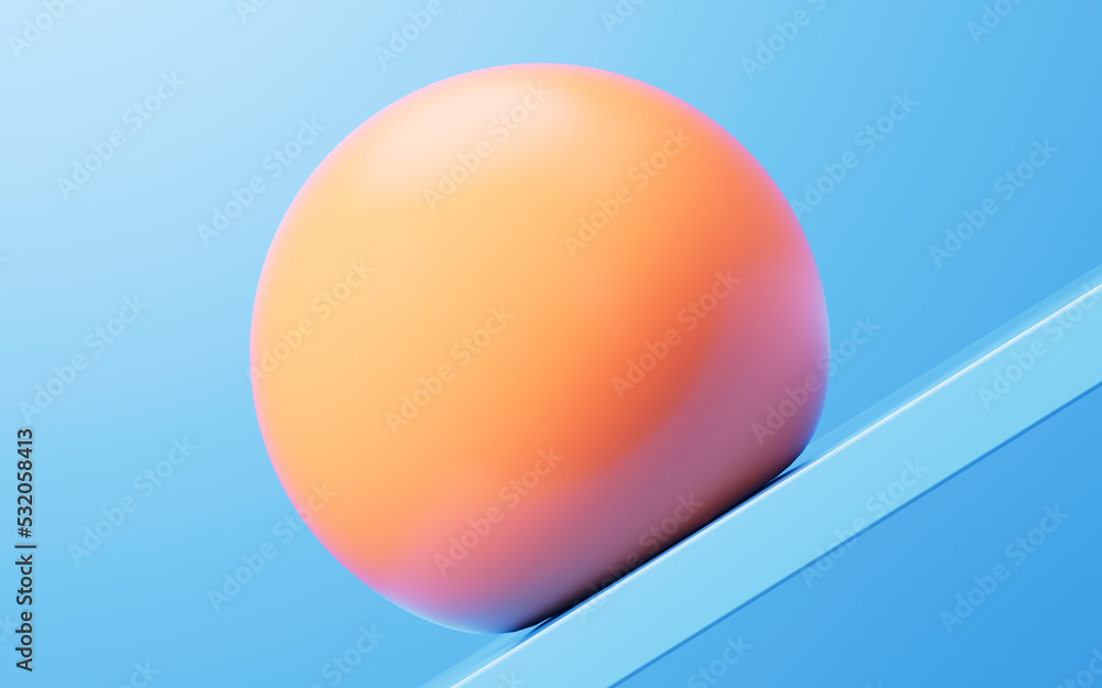 Soft ball and abstract geometric background, 3d rendering. Soft ball and abstract geometric background, 3d rendering.
