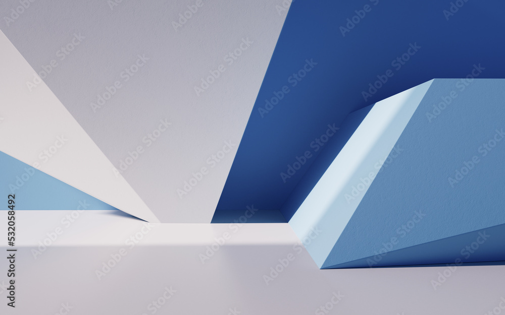 Obraz premium Empty building structure with geometric structure, 3d rendering.