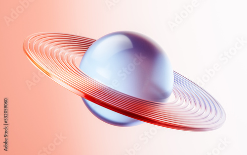 Fototapeta Naklejka Na Ścianę i Meble -  Transparent glass with gradient colors, 3d rendering.