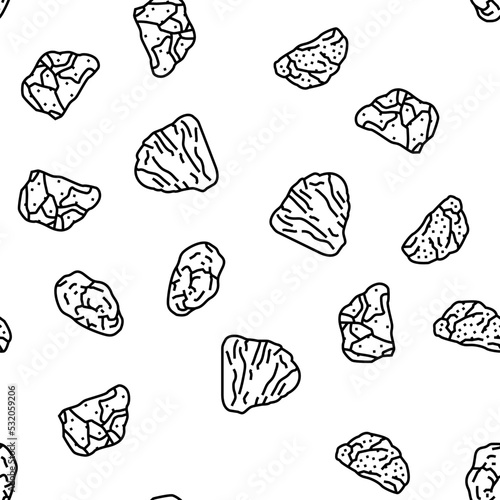 stone rock texture nature vector seamless pattern thin line illustration photo