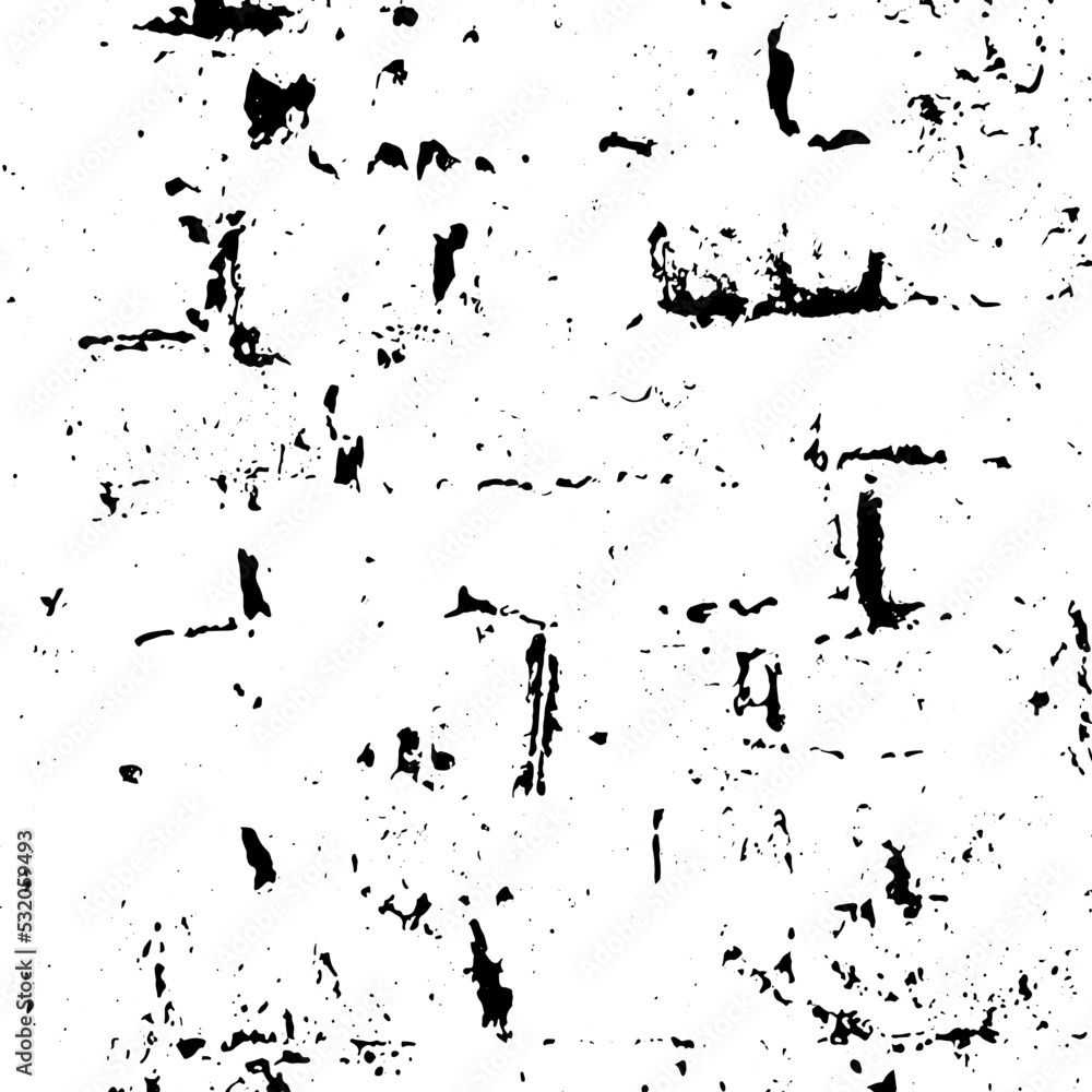 Abstract grunge scratched backdrop. Distress texture of spots, stains, ink, dots, scratches. Design element for pattern, grungy effect, template and background. Monochrome vector illustration Abstract grunge scratched backdrop. Distress texture of spots, stains, ink, dots, scratches. Design element for pattern, grungy effect, template and background. Monochrome vector illustration