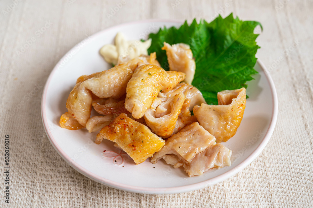 鶏皮の塩焼き 鶏皮の塩焼き