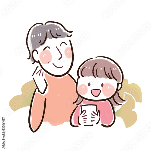 かわいい　おばあちゃんと女の子