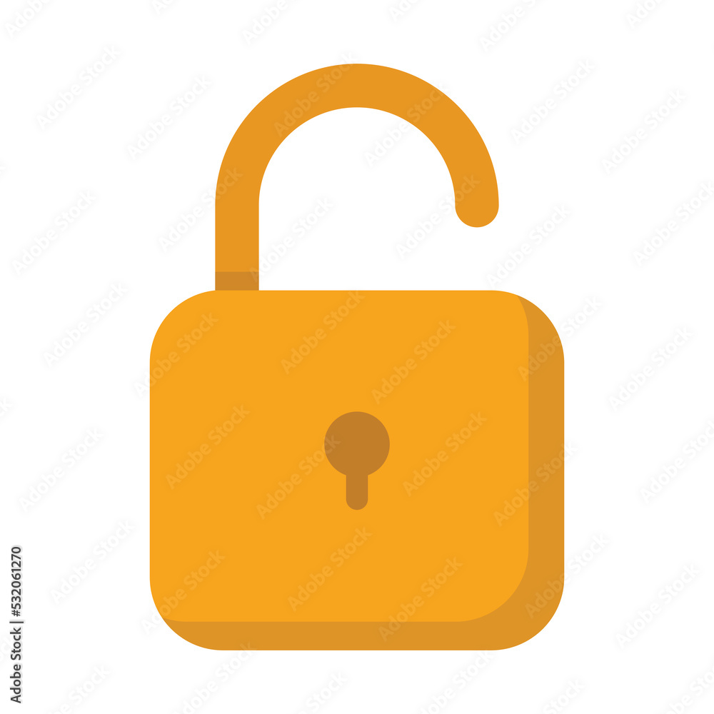 Vector graphic of unlocked. Open lock illustration with flat design style. Suitable for content design assets Vector graphic of unlocked. Open lock illustration with flat design style. Suitable for content design assets