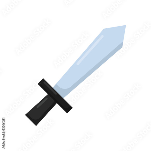 Vector graphic of sword. Simple game sword illustration with flat design style. Suitable for content design assets