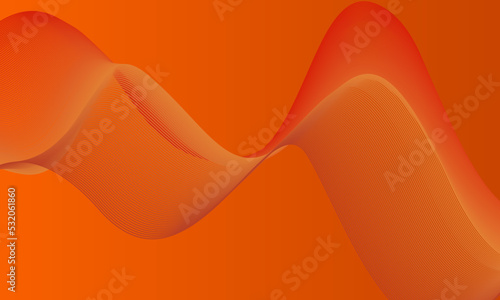 Liquid orang background with futuristic line in dynamic flow 