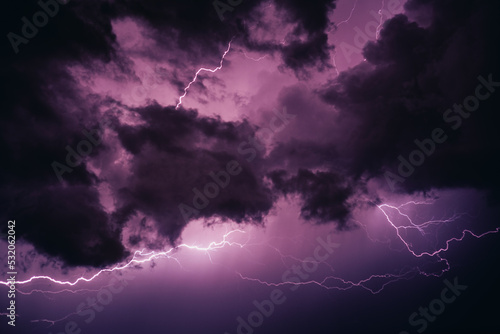 thunderstorm in the night sky 