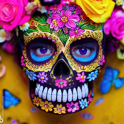 Sugar Skull (Calavera) to celebrate Mexico's Day of the Dead (Dia de Los Muertos)