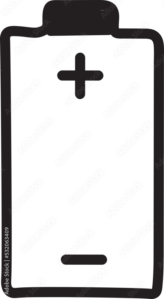 Obraz premium battery doodle line