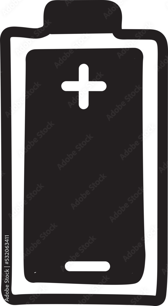 Obraz premium battery doodle line