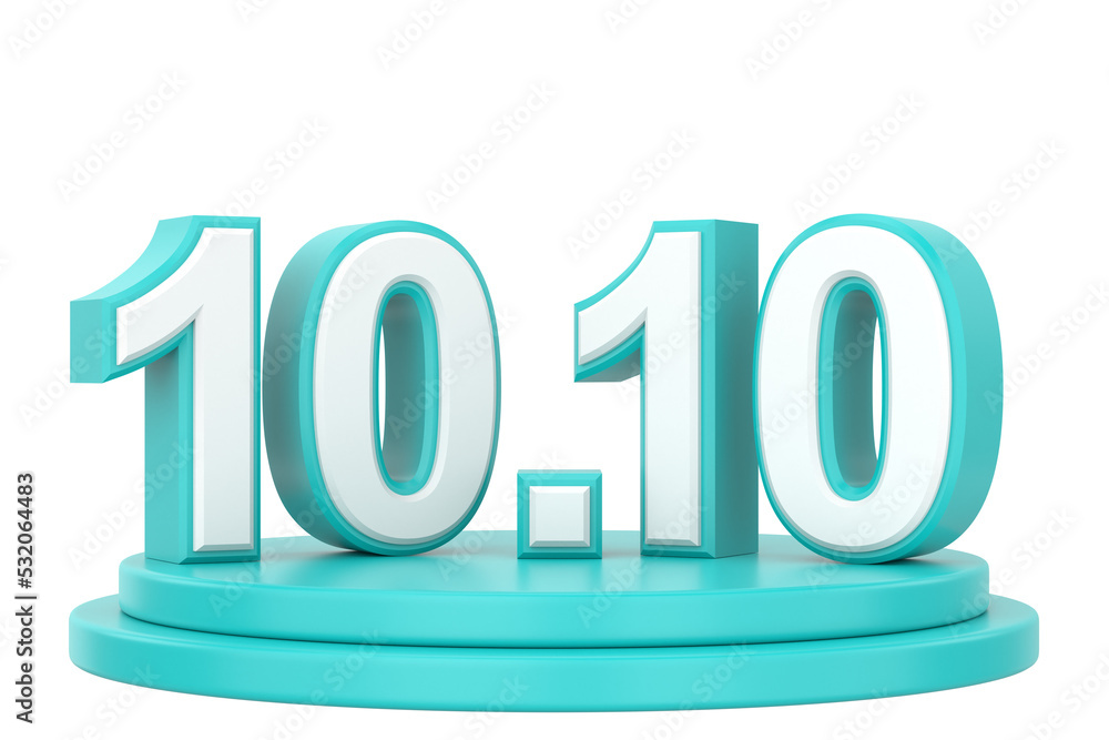 10.10 sale. October sale. 3D illustration. 10.10 sale. October sale. 3D illustration.
