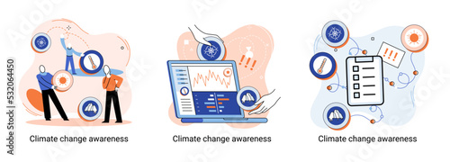 Change climate awareness metaphor, saving planet, World Environment Day, global warming ecological problems. human-induced observed and projected long-term changes mean climate. Nature saving strategy