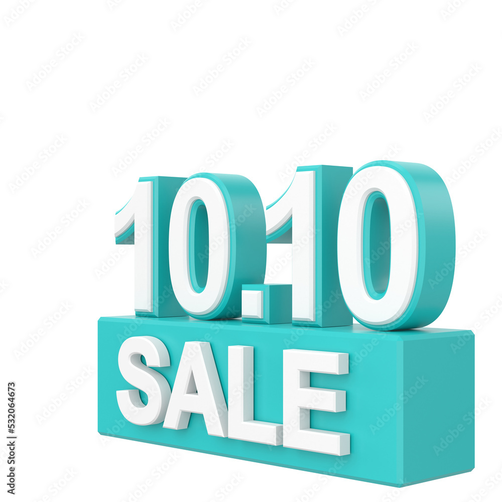 10.10 sale. October sale. 3D illustration.