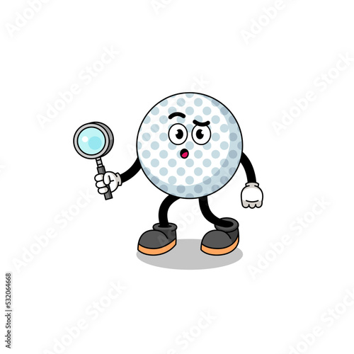 Mascot of golf ball searching