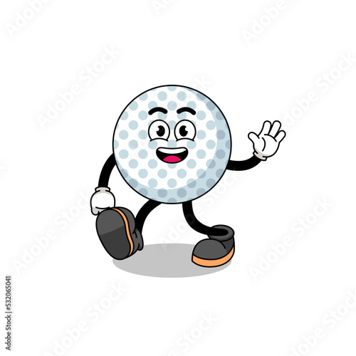 golf ball cartoon walking