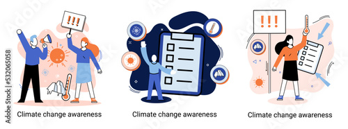 Change climate awareness metaphor, saving planet, World Environment Day, global warming ecological problems. human-induced observed and projected long-term changes mean climate. Nature saving strategy