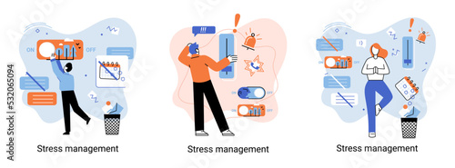 Stress management abstract metaphor, pressure control, depression, emotional tension, mental health management, physical and psychological stress. Way to lead an active, productive and fulfilling life © Dmytro