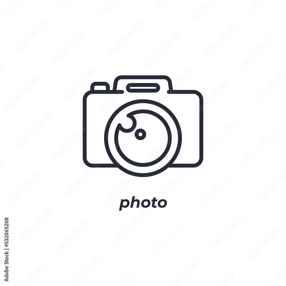 Vector sign of photo symbol is isolated on a white background. icon color editable. Vector sign of photo symbol is isolated on a white background. icon color editable.