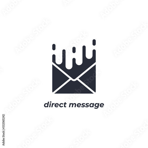 Vector sign of direct message symbol is isolated on a white background. icon color editable.
