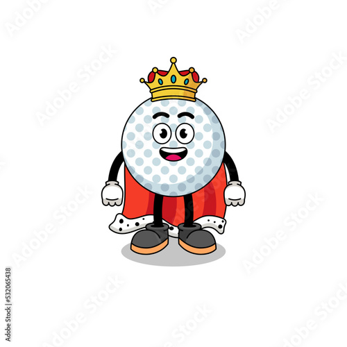 Mascot Illustration of golf ball king