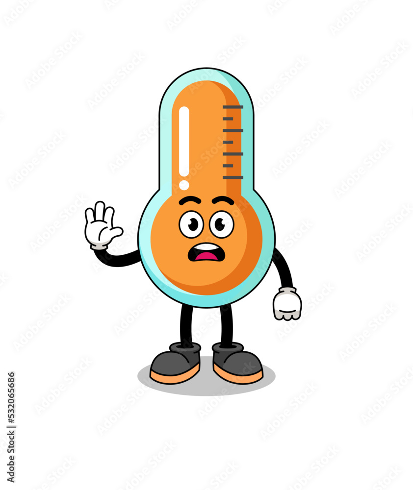 thermometer cartoon illustration doing stop hand thermometer cartoon illustration doing stop hand