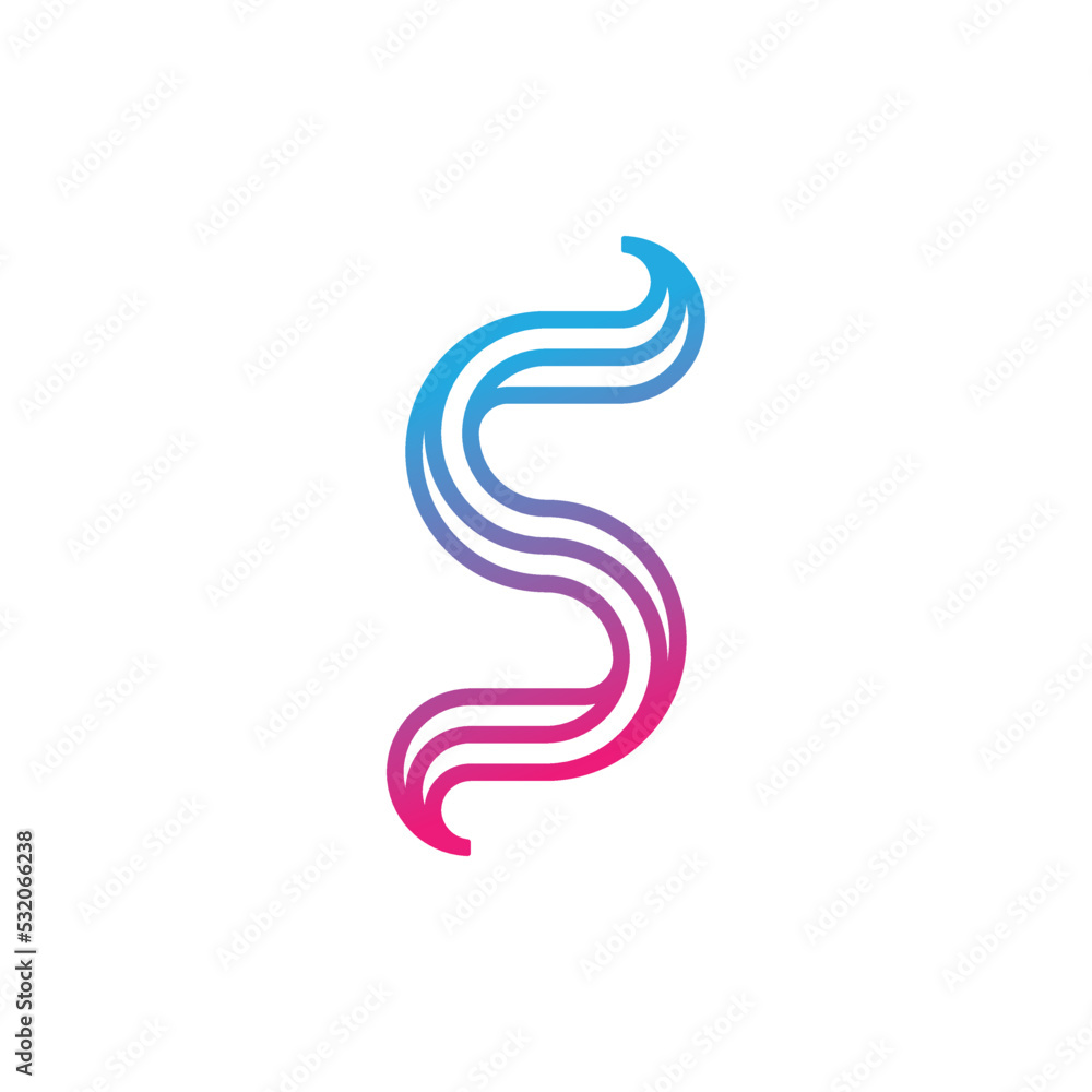 abstract modern letter S logo design